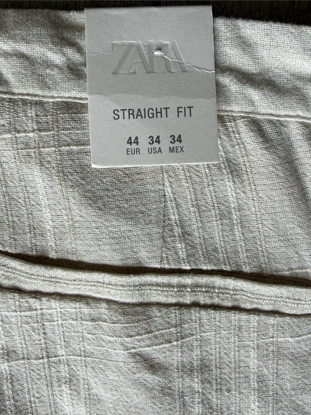 ZARA Men’s Textured Cotton Woven Jacquard Trouser Pants Minimalist Casual 36x30